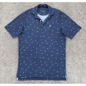 Johnnie O Top Shelf Performance Polo Mens S Blue Martinis Streamsong Golf Club